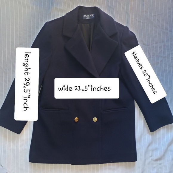 J.G Hook vintage navy blue wool Oversized Coat - Picture 7 of 7